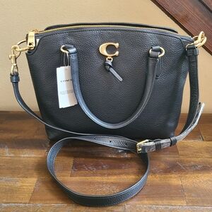 NWT Coach Remi 1317 black pebble leather